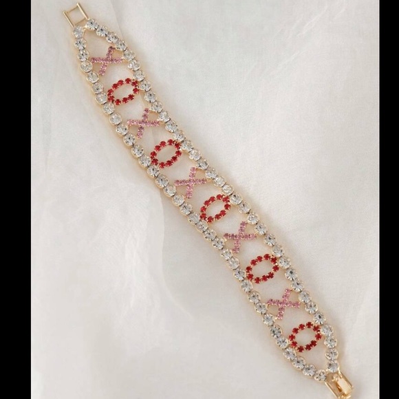 Hugs And Kisses Cubic Zirconia Tennis Bracelet - Picture 5 of 8